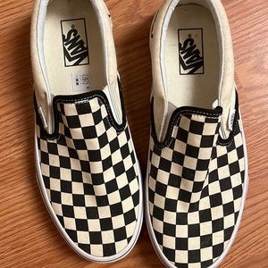Vans women’s checker sliders! Size 10, worn once!